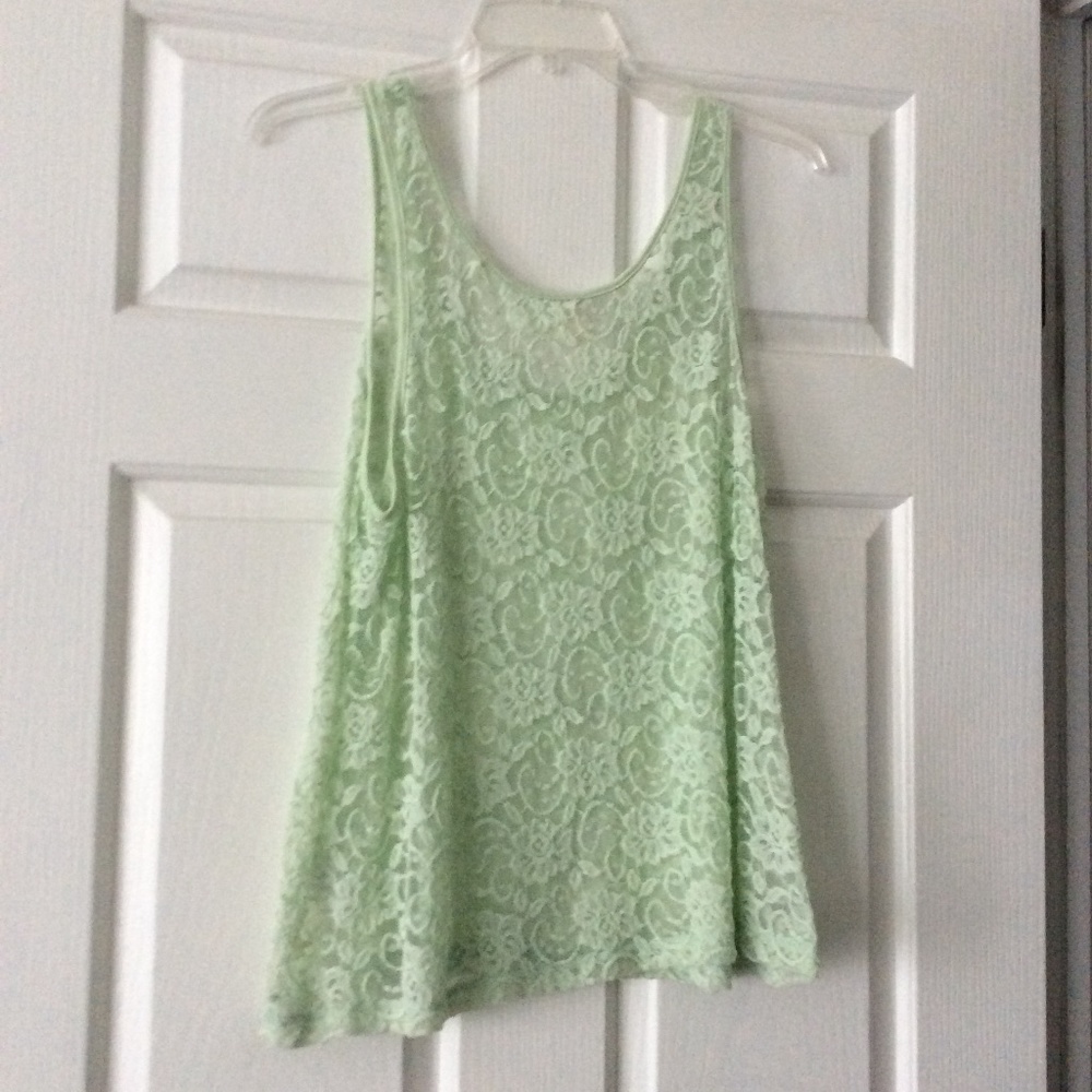 - !! HOST PICK !! Light green lace tank top